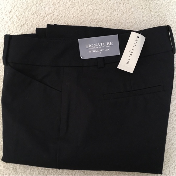 NWT ANN TAYLOR Black dress pants 2 straight leg - Picture 7 of 8